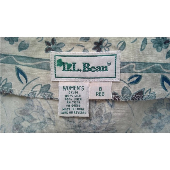 LL Bean Vintage Silk Linen Wrap Skirt Size 8 - Picture 4 of 12